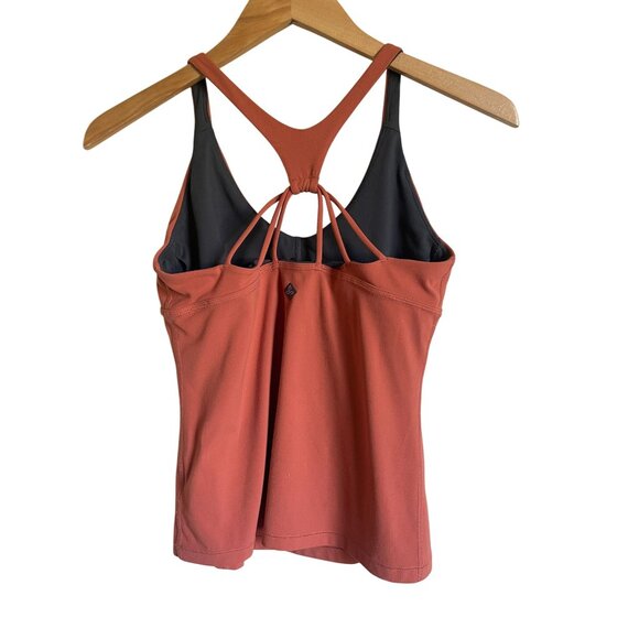 Prana Momento Yoga Size Small Orange Racerback Tank Top Gym Athletic Athleisure - Picture 2 of 7